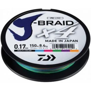 Шнур Daiwa J-Braid X4E 150m Multi Color 6.9kg 0.15mm #1.2 (12745-015)