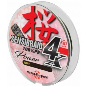 Шнур Sakura Sensibraid 4 Green 150m 12kg #0.18 (SAPLE40010.18-GRE)