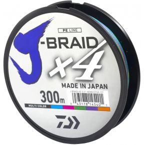 Шнур Daiwa J-Braid X4E 300m Multi Color 14.4kg 0.25mm #3.0 (12745-125)
