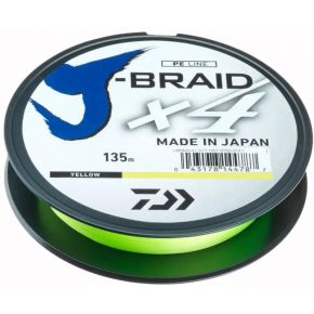 Шнур Daiwa J-Braid X4E 135m Yellow 2.6kg 0.07mm #0.4 (12740-007)