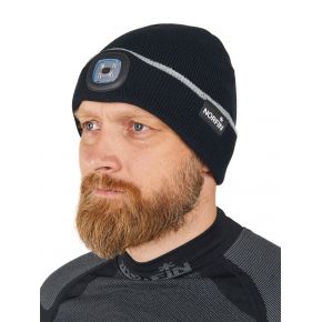 Шапка Norfin DISCOVERY LED чорна з ліхтариком L (302779-03L)
