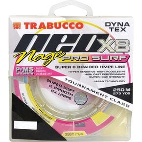 Шнур Trabucco Dyna-Tex Neo X8 Nage Pro Surf 250m 0.15mm 6.8kg багатобарвний