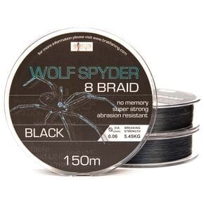 Шнур Bratfishing Aborigen Wolf Spyder 8 Braid Black 150m 0.05mm чорний