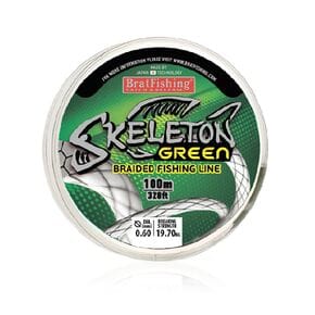 Шнур Bratfishing Skeleton Green 100m 0.19mm 15.25kg зелений