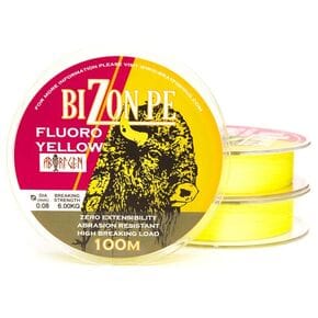 Шнур Bratfishing Bizon Pe Fluoro Yellow 100m 0.06mm жовтий