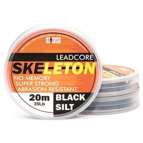 Короповий поводочний матеріал Bratfishing Skeleton Leadcore Black Silt 20m 25lb чорний