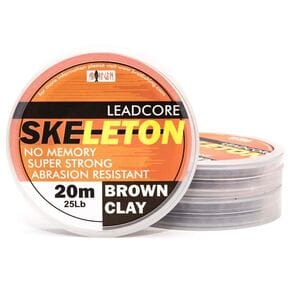 Короповий поводочний матеріал Bratfishing Skeleton Leadcore Brown Clay 20m 25lb коричневий
