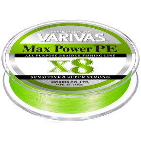 Шнур Varivas Max Power PE X8 Lime Green 150m 6.5kg 0.128mm #0.6 (13501)