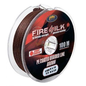 Шнур Lineaeffe Fire Silk PE Coated 100m 0.18mm/12.95kg коричневый