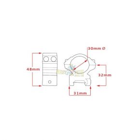 Кільця Matchmount 30mm / Weaver / Med Кільця Matchmount 30mm / Weaver / Med