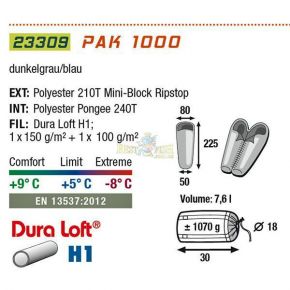 Спальный мешок High Peak Pak 1000 / +5°C (Left)
