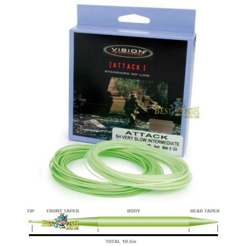 Шнур нахлыстовый ATTACK SINGLE Vision VCSH8I Шнур нахлыстовый ATTACK SINGLE Vision VCSH8I