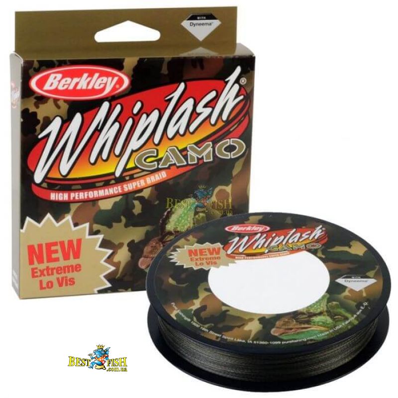 Шнур Berkley Whiplash Camo 0,24mm 37,80kg 110m Шнур Berkley Whiplash Camo 0,24mm 37,80kg 110m