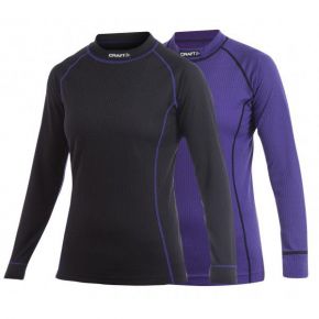 Комплект терморубашек женский Craft Active Multi 2-pack Colourblock Tops фиолетовый/черный