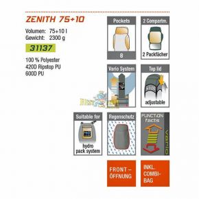 Рюкзак High Peak Zenith 75+10 (Green/Dark Green)