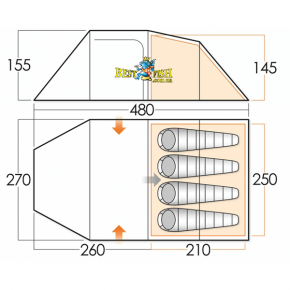 Палатка Vango Beta 450 XL Apple Green