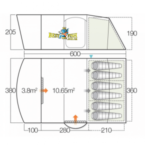 Палатка Vango Hayward 600 XL Sky Blue