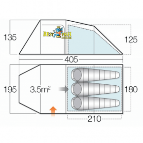 Палатка Vango Mambo 300 Apple Green Палатка Vango Mambo 300 Apple Green