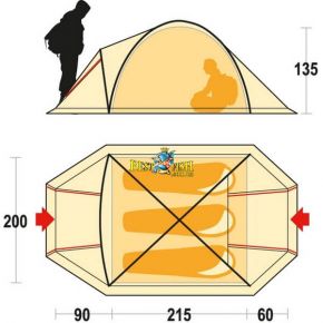 Намет Ferrino Aral 3 (4000) Red / Gray Намет Ferrino Aral 3 (4000) Red / Gray