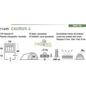 Палатка High Peak Caurus 4 Beige
