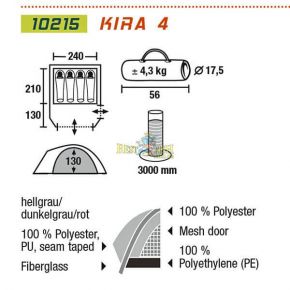 Палатка High Peak Kira 4 Gray Палатка High Peak Kira 4 Gray