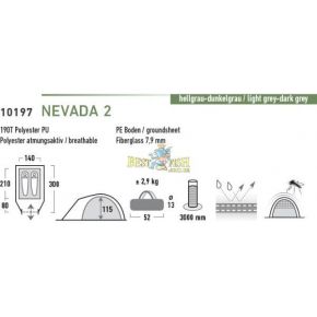 Палатка High Peak Nevada 2 Gray Палатка High Peak Nevada 2 Gray