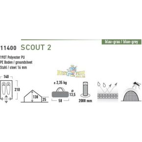 Палатка High Peak Scout 2 Blue