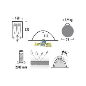 Намет High Peak Stella 2 (Black / Green)