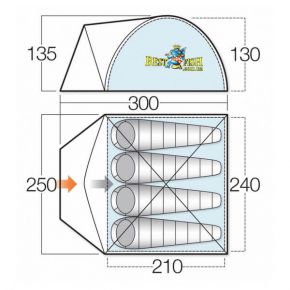 Палатка Vango Alpha 400 Apple Green Палатка Vango Alpha 400 Apple Green