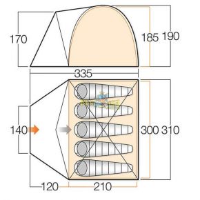Палатка Vango Berkeley 500 Herbal Палатка Vango Berkeley 500 Herbal