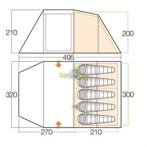 Палатка Vango Drummond 500 Herbal Палатка Vango Drummond 500 Herbal