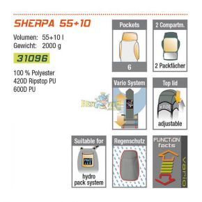 Рюкзак High Peak Sherpa 55+10 (Black) Рюкзак High Peak Sherpa 55+10 (Black)