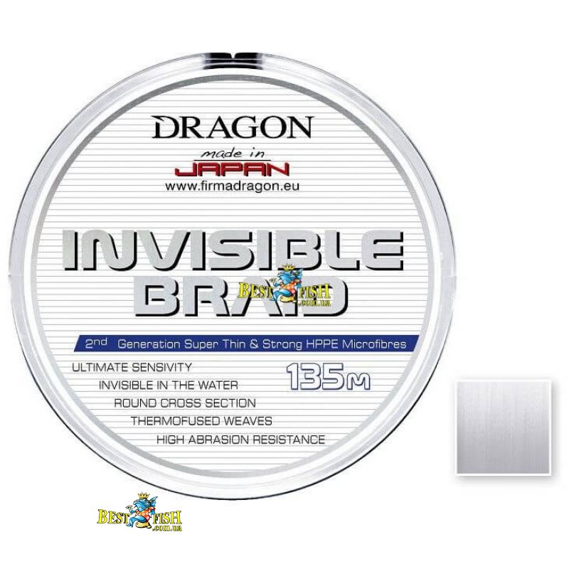 Шнур Dragon Invisible / Toray 0,10 мм 7,90кг 135м Шнур Dragon Invisible / Toray 0,10 мм 7,90кг 135м