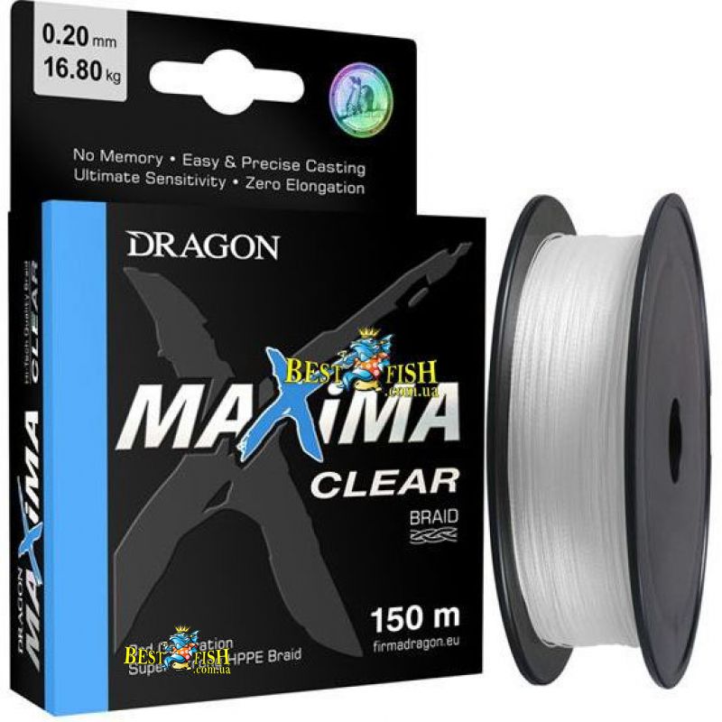 Шнур Dragon Maxima Clear 0,18 14,20кг 150м Шнур Dragon Maxima Clear 0,18 14,20кг 150м