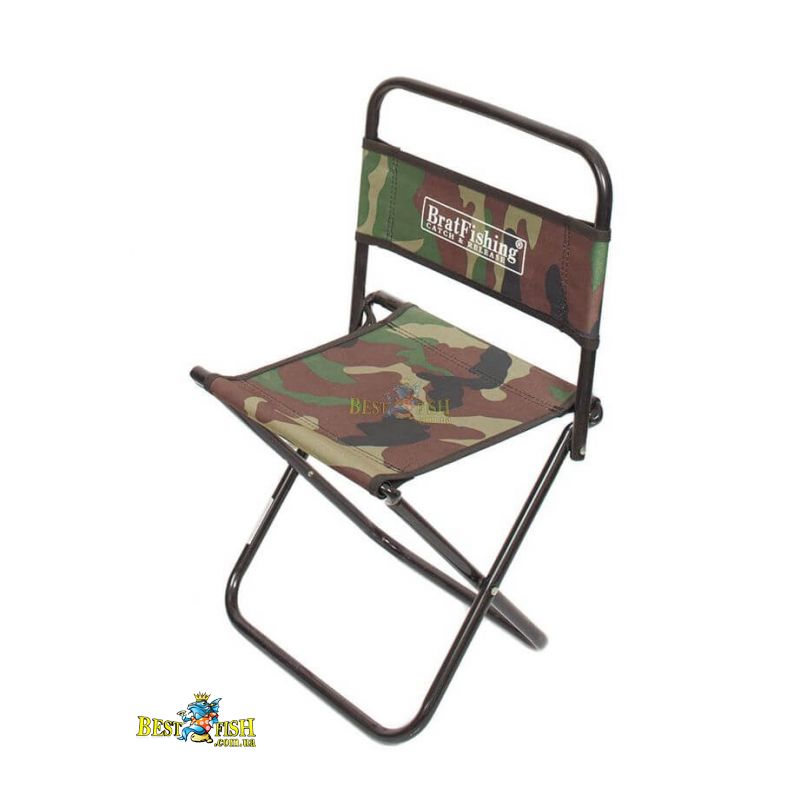 Стілець складаний Bratfishing зі спинкою камуфляжний 32х30х41см Стілець складаний Bratfishing зі спинкою камуфляжний 32х30х41см