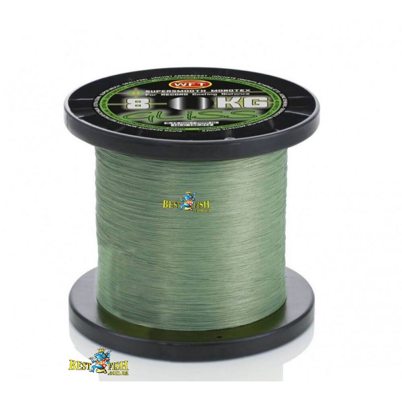 Плетеный шнур WFT Gliss Green 0,10мм 4кг 2000м Плетеный шнур WFT Gliss Green 0,10мм 4кг 2000м