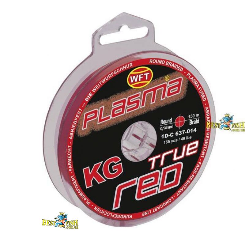 Плетеный шнур WFT Plasma True Red 0,10мм 12кг 150м Плетеный шнур WFT Plasma True Red 0,10мм 12кг 150м