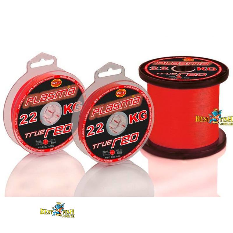 Плетеный шнур WFT Plasma True Red 0,14мм 18кг 3000м Плетеный шнур WFT Plasma True Red 0,14мм 18кг 3000м