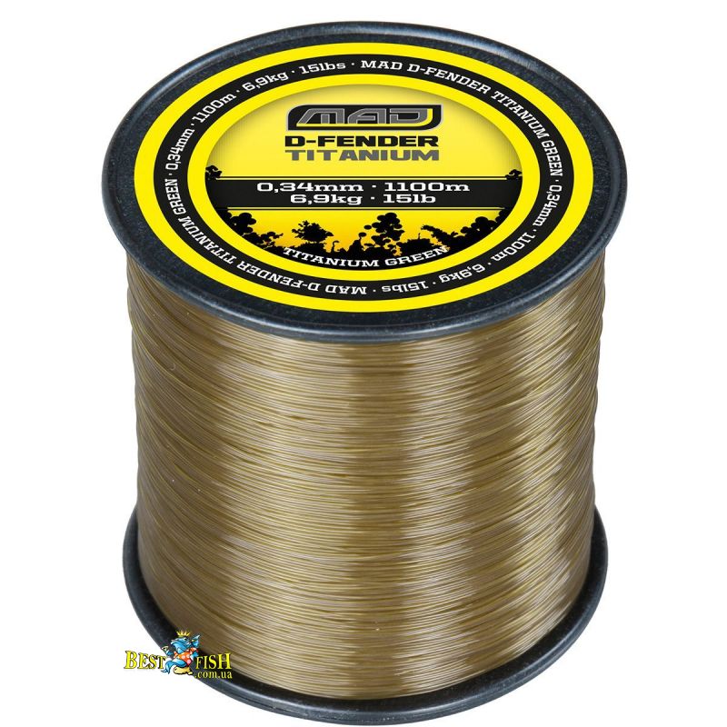 Волосінь DAM MAD D-Fender Titanium Green 1200m 0.34mm / 6.8kg зелений Волосінь DAM MAD D-Fender Titanium Green 1200m 0.34mm / 6.8kg зелений