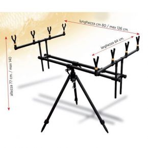 Підставка Lineaeffe Rod Pod Set для чотирьох вудлищ + чохол
