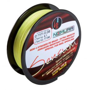 Шнур Nomura Sensum 100m (110yds) 0.14mm / 11.35kg fluo yellow (салатовий)