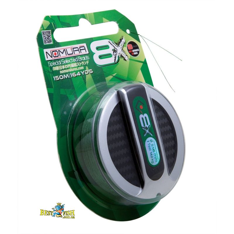 Шнур Nomura Sensum 8X Braid 150m (164yds) 0.18mm/18kg зеленый Шнур Nomura Sensum 8X Braid 150m (164yds) 0.18mm/18kg зеленый