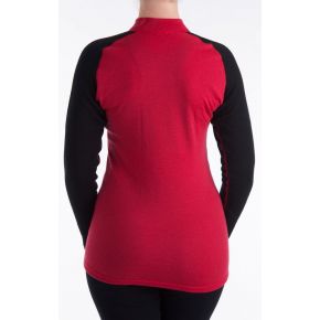 Термофутболка жен. Aclima WarmWool Crew Neck Woman Cerise/Black XS