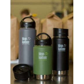 Термофляга Klean Kanteen Wide Vacuum Insulated Cafe Cap Brushed Stainless 355 ml