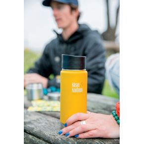 Термофляга Klean Kanteen Wide Vacuum Insulated Cafe Cap Lemon Curry (matt) 473 ml