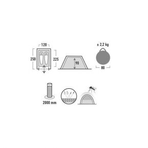 Намет High Peak Boston 2 (Aluminium / Dark Grey)