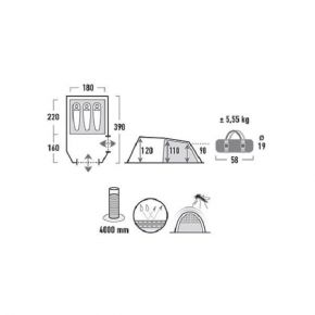 Намет High Peak Atmos 3 (Dark Grey / Green)