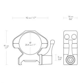 Аксессуары Hawke Кольца Precision Fast Release 1"/Weaver/Med