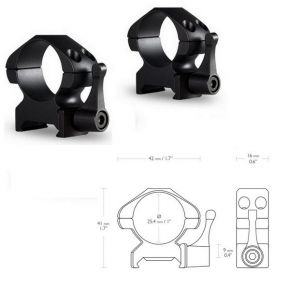 Аксессуары Hawke Кольца Precision Fast Release 1"/Weaver/Med