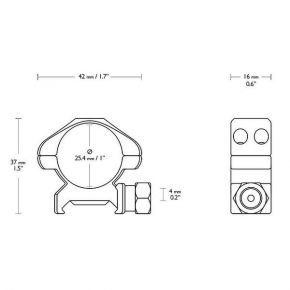 Аксесуари Hawke Кільця Precision 1 "/ Weaver / Low Аксесуари Hawke Кільця Precision 1 "/ Weaver / Low
